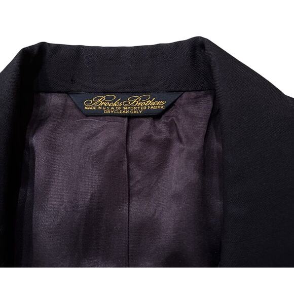 Vintage 90s Brooks Brothers Blazer Men's 42R Navy Blue Wool Sport Coat Jacket - Picture 4 of 12